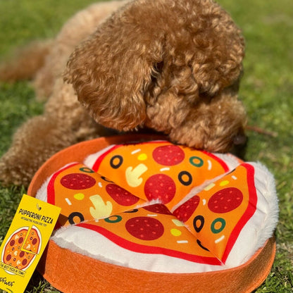 WufWuf Pupperroni Pizza Interactive Hide and Seek Plush Dog Toy