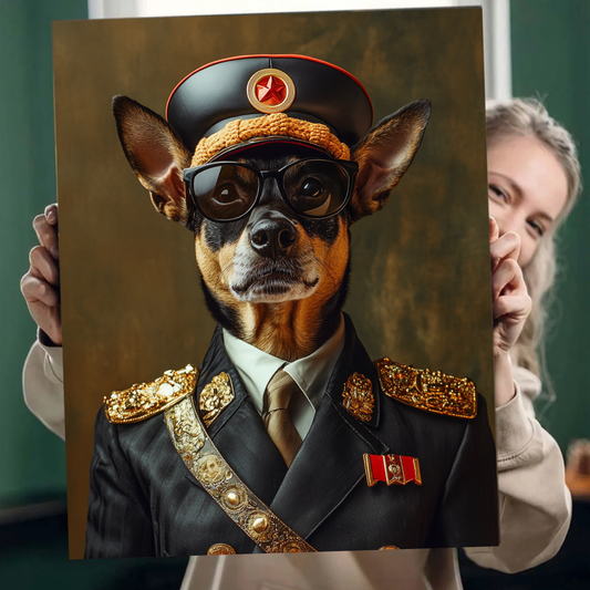 Custom Pet Portrait Painting Canvas, Korean Dictator Portrait Painting, Portrait Art Design